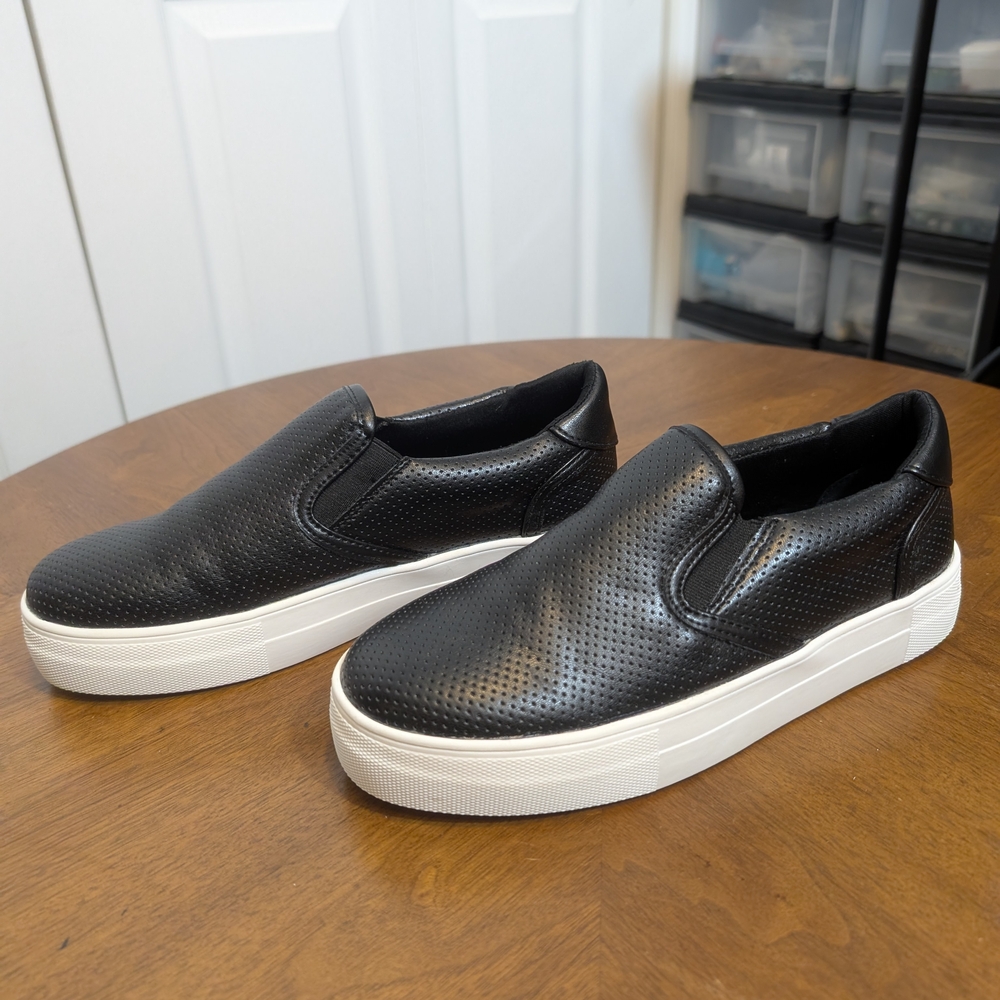Black Slip-On Platform Sneakers